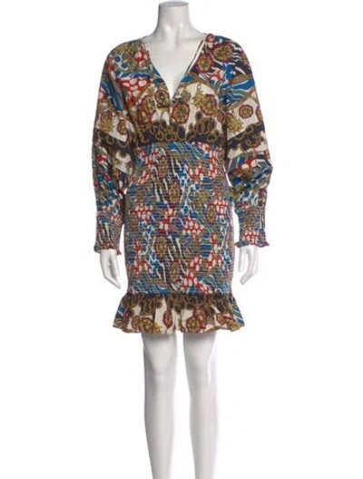 Pre-owned Rhode Printed Mini Dress In Blue