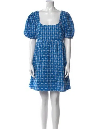 Pre-owned Rhode Printed Mini Dress In Blue