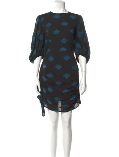 Pre-owned Rhode Printed Mini Dress In Blue