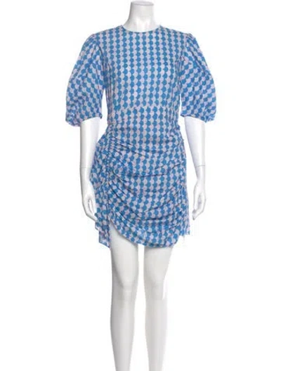 Pre-owned Rhode Printed Mini Dress In Blue