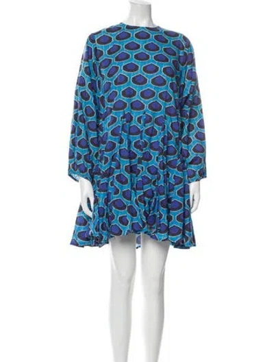 Pre-owned Rhode Printed Mini Dress In Blue