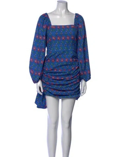 Pre-owned Rhode Printed Mini Dress In Blue