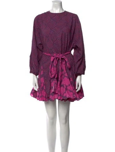 Pre-owned Rhode Printed Mini Dress In Blue