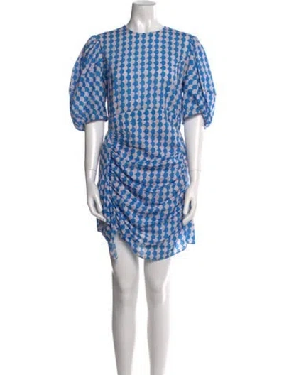 Pre-owned Rhode Printed Mini Dress In Blue