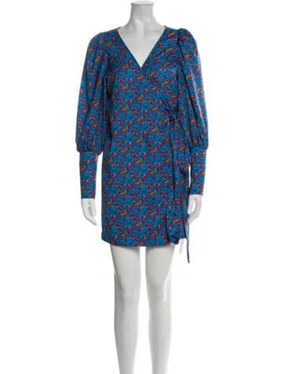 Pre-owned Rhode Printed Mini Dress In Blue