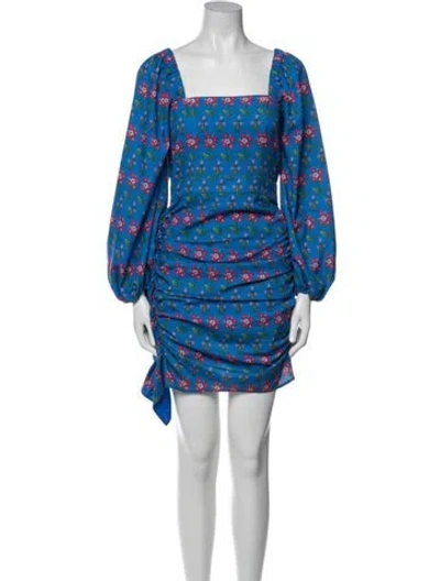 Pre-owned Rhode Printed Mini Dress In Blue