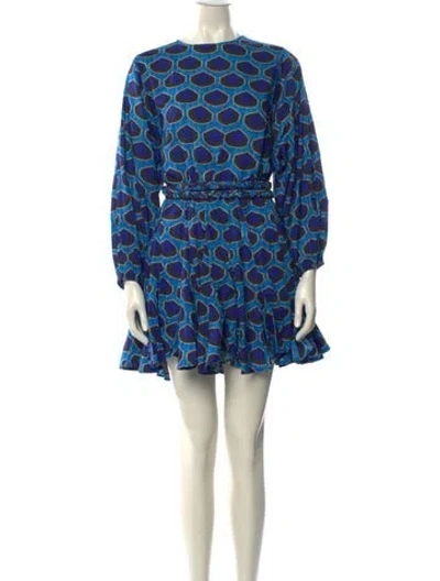 Pre-owned Rhode Printed Mini Dress In Blue