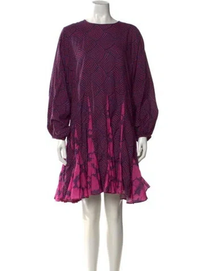 Pre-owned Rhode Printed Mini Dress In Blue