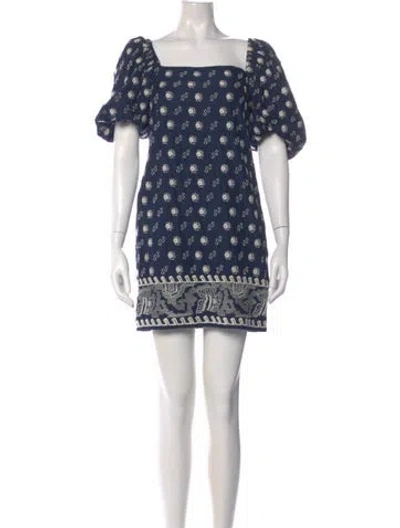 Pre-owned Rhode Printed Mini Dress In Blue