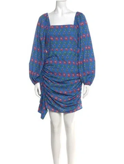 Pre-owned Rhode Printed Mini Dress In Blue