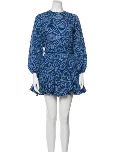 Pre-owned Rhode Printed Mini Dress In Blue