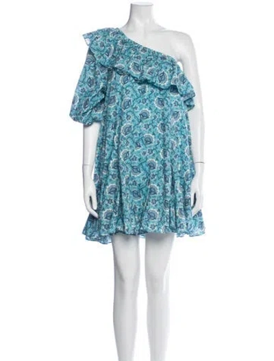 Pre-owned Rhode Printed Mini Dress In Blue
