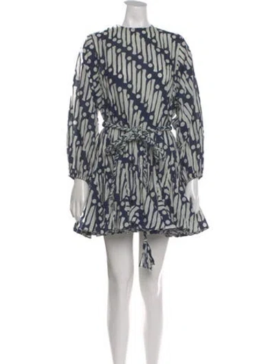 Pre-owned Rhode Printed Mini Dress In Blue