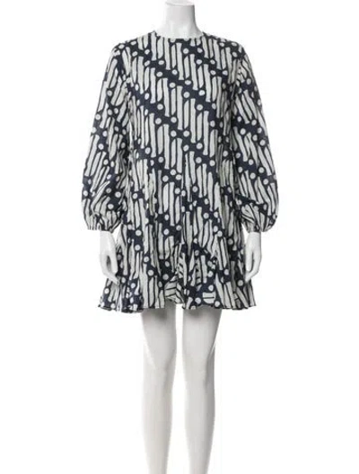Pre-owned Rhode Printed Mini Dress In Blue