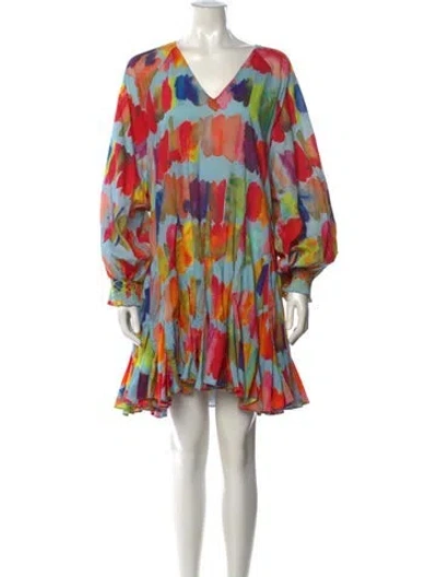 Pre-owned Rhode Printed Mini Dress In Blue