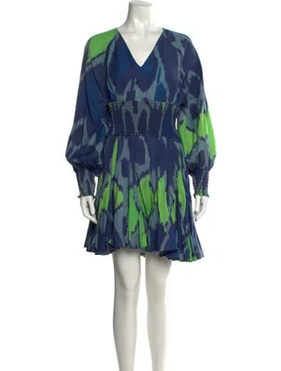 Pre-owned Rhode Printed Mini Dress In Blue