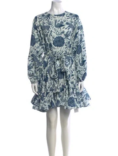 Pre-owned Rhode Printed Mini Dress In Blue