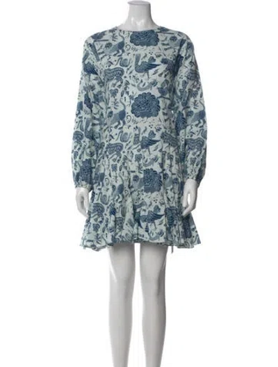 Pre-owned Rhode Printed Mini Dress In Blue