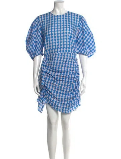 Pre-owned Rhode Printed Mini Dress In Blue
