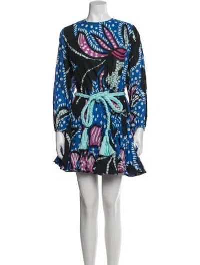 Pre-owned Rhode Printed Mini Dress In Blue