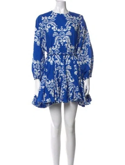 Pre-owned Rhode Printed Mini Dress In Blue
