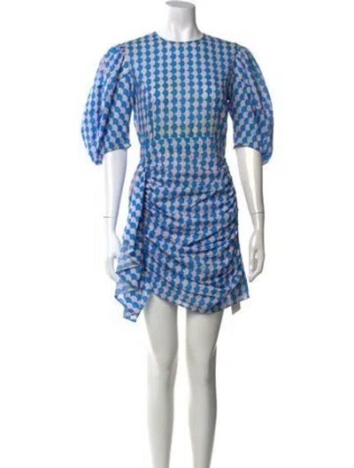 Pre-owned Rhode Printed Mini Dress In Blue