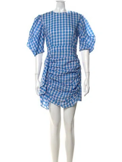 Pre-owned Rhode Printed Mini Dress In Blue