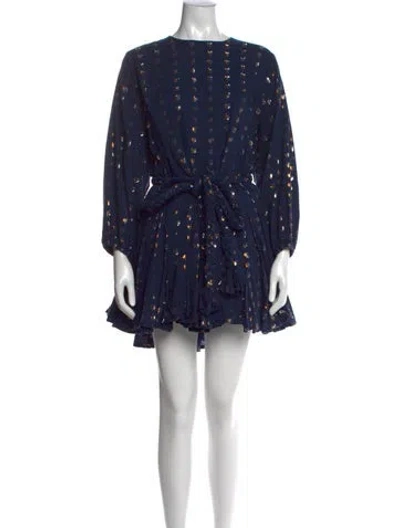 Pre-owned Rhode Printed Mini Dress In Blue