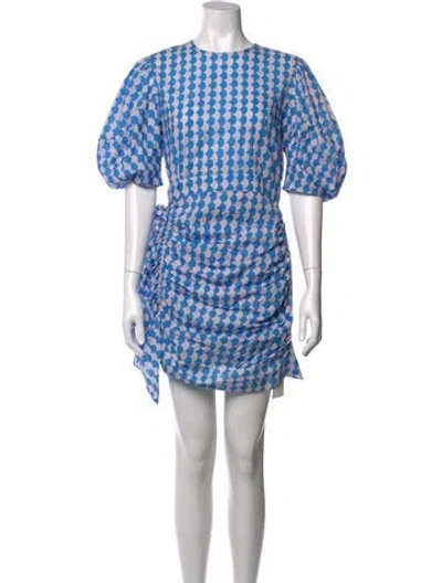 Pre-owned Rhode Printed Mini Dress In Blue