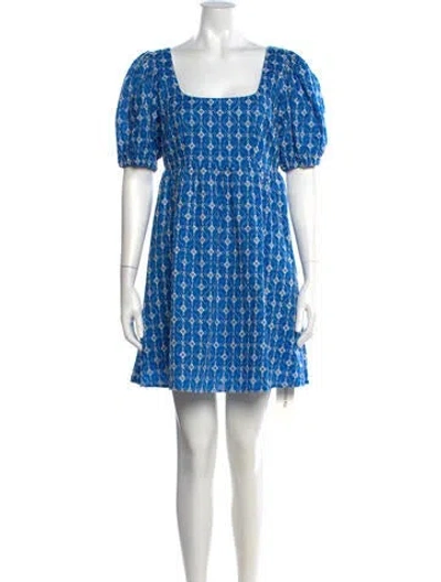 Pre-owned Rhode Printed Mini Dress In Blue