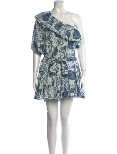 Pre-owned Rhode Printed Mini Dress In Blue