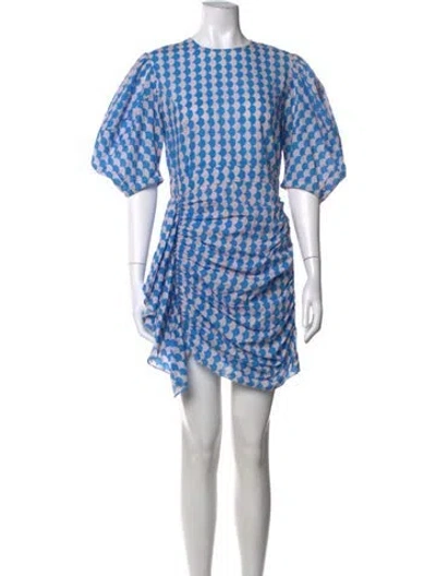 Pre-owned Rhode Printed Mini Dress In Blue