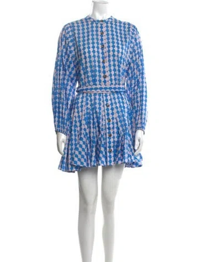 Pre-owned Rhode Printed Mini Dress In Blue