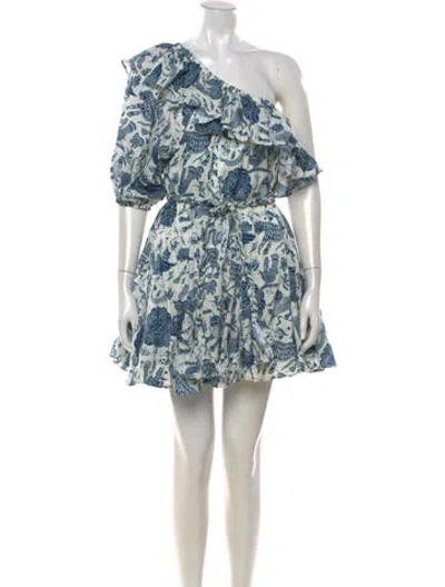 Pre-owned Rhode Printed Mini Dress In Blue