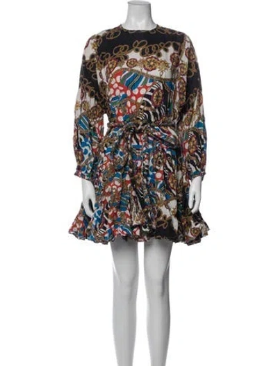 Pre-owned Rhode Printed Mini Dress In Blue