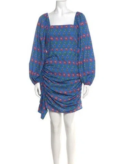 Pre-owned Rhode Printed Mini Dress In Blue