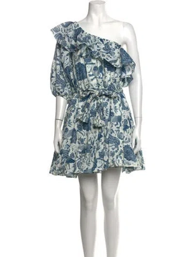 Pre-owned Rhode Printed Mini Dress In Blue