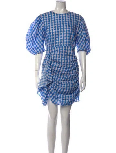 Pre-owned Rhode Printed Mini Dress In Blue