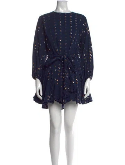 Pre-owned Rhode Printed Mini Dress In Blue