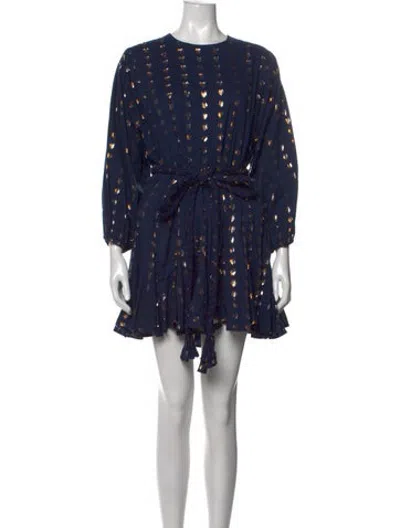 Pre-owned Rhode Printed Mini Dress In Blue