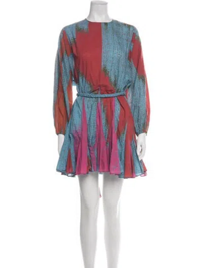 Pre-owned Rhode Printed Mini Dress In Blue