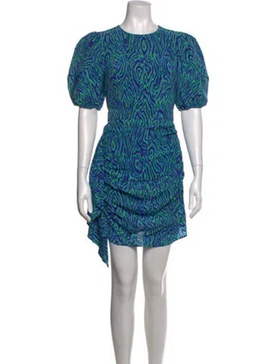 Pre-owned Rhode Printed Mini Dress In Blue