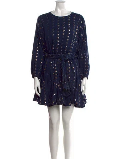 Pre-owned Rhode Printed Mini Dress In Blue/metallic