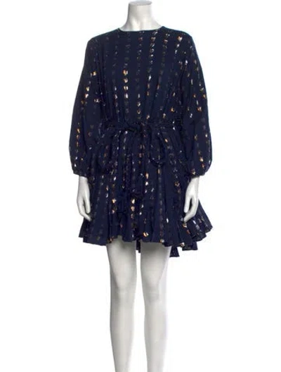 Pre-owned Rhode Printed Mini Dress In Blue/metallic