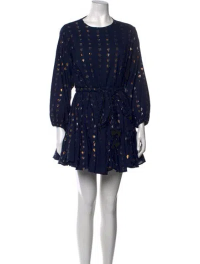Pre-owned Rhode Printed Mini Dress In Blue/metallic