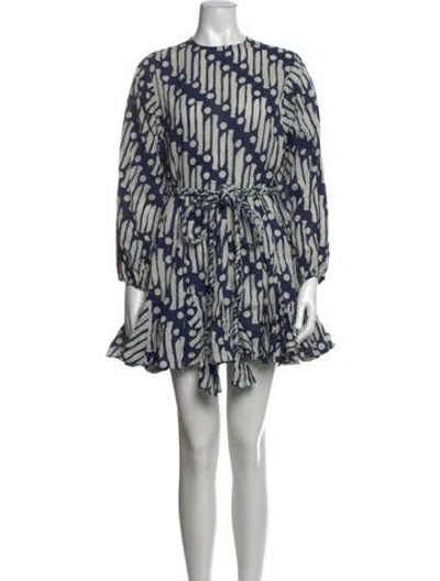 Pre-owned Rhode Printed Mini Dress In Blue/neutrals