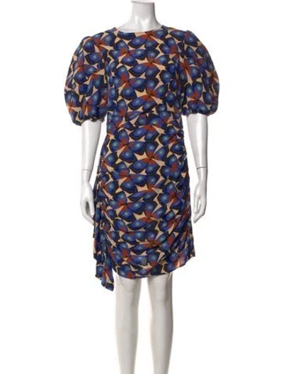 Pre-owned Rhode Printed Mini Dress In Blue/neutrals