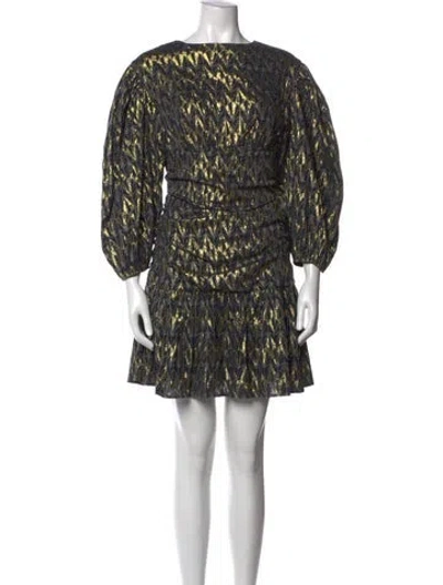 Pre-owned Rhode Printed Mini Dress In Gold/metallic