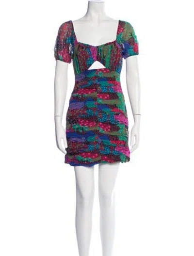 Pre-owned Rhode Printed Mini Dress In Green