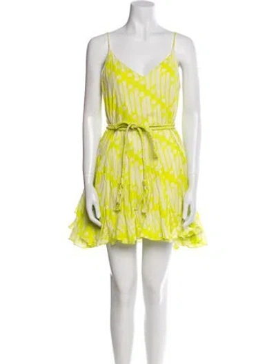 Pre-owned Rhode Printed Mini Dress In Green